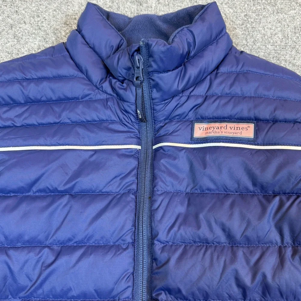 Vineyard Vines Boys Youth XL 18 Performance Down Puffer Vest Navy Blue Red